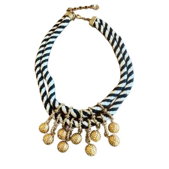 Stella & Dot Gold and Black Rope Necklace - Picture 1 of 4